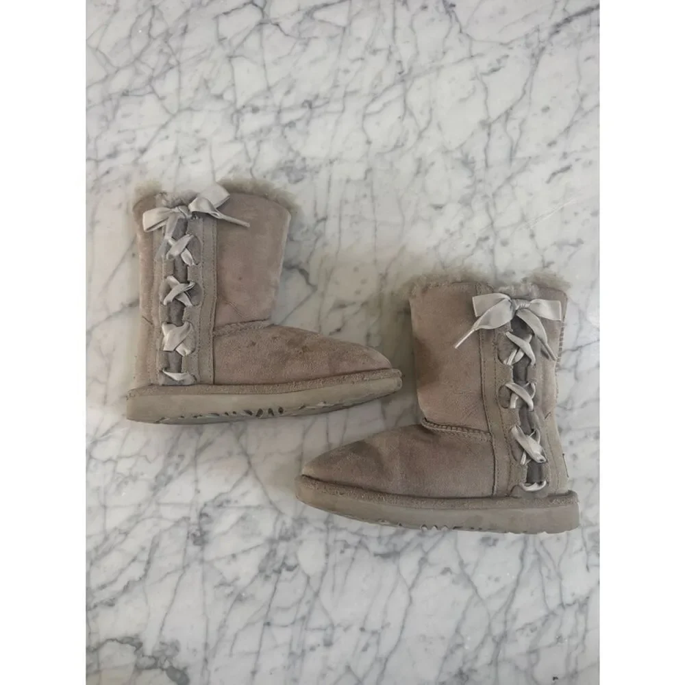 Ugg Pala Kids Sz 13 Gray Bow